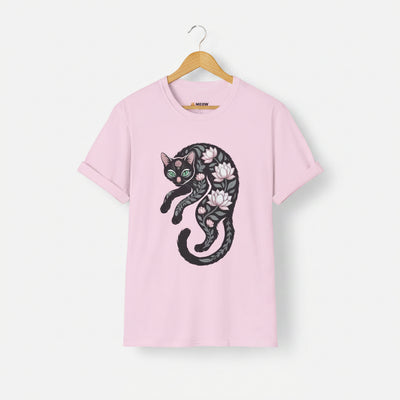 Floral Black Cat