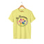 Cornsilk cat rescue t-shirt featuring a rainbow paw print graphic with text 'Be Pawsome Adopt Foster Rescue'.
