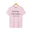 Light pink unisex graphic t-shirt with 'SORRY I'M LATE. I SAW A CAT' text for cat lovers.
