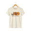 Natural unisex graphic t-shirt with vintage Kitty Barrel logo, tabby cats, and 'MEOWY CATTY HABITAT' text.
