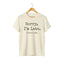 Natural unisex graphic t-shirt with 'SORRY I'M LATE. I SAW A CAT' text for cat lovers.