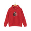 A red hoodie hanging on a wooden hanger against a white background, with the text 'The F*ck You Lookin’ At?'.