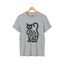 Sport grey t-shirt with black cat graphic and 'Crazy Cat Lady' text for cat lovers.